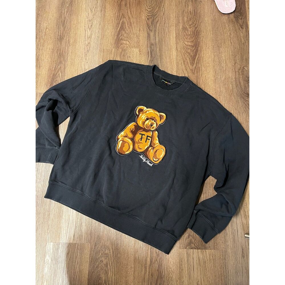 Teddy Fresh Bear Graphic Pullover Sweatshirt Black Size 2XL